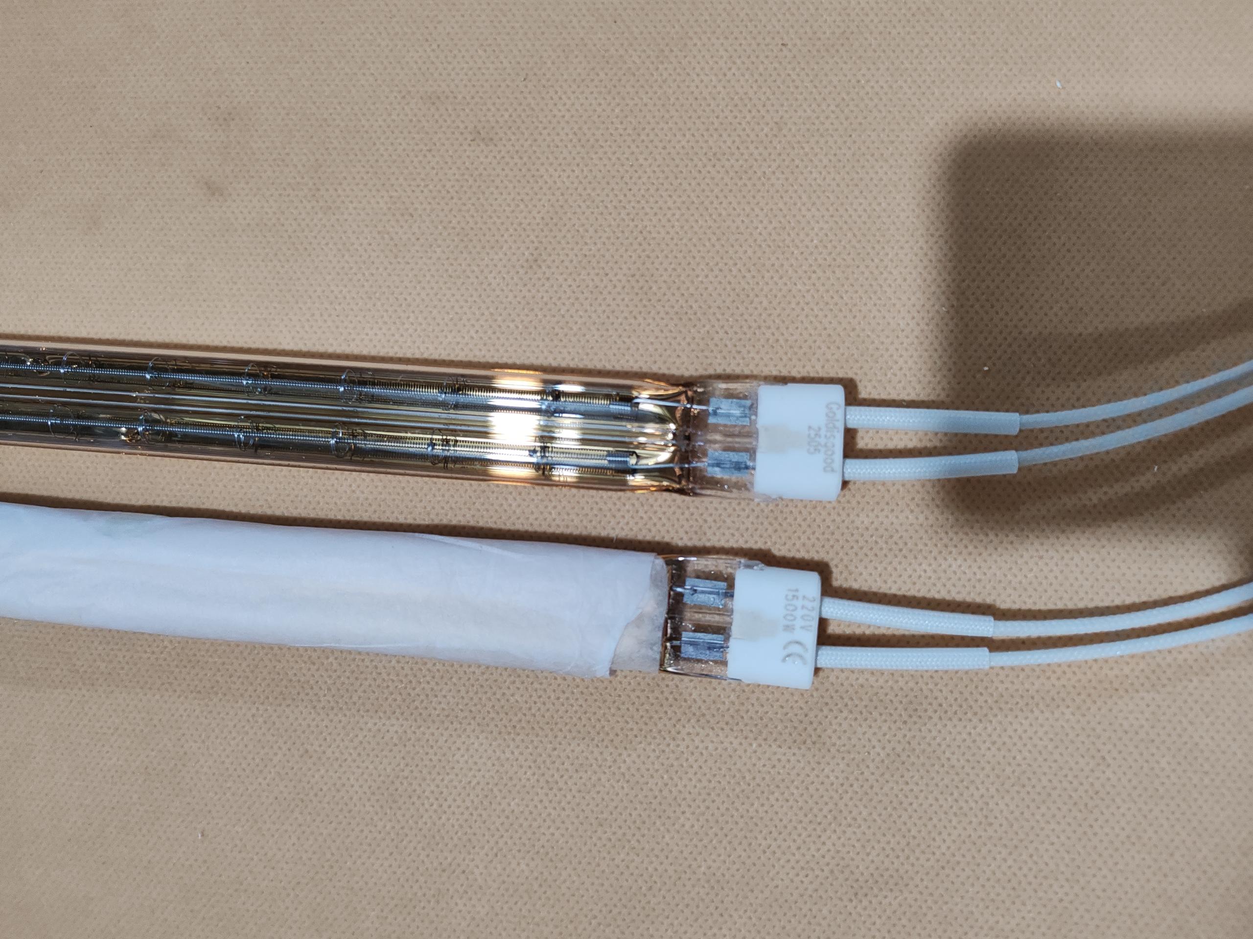 gold plated infrared halogen heating tube tungsten filament
